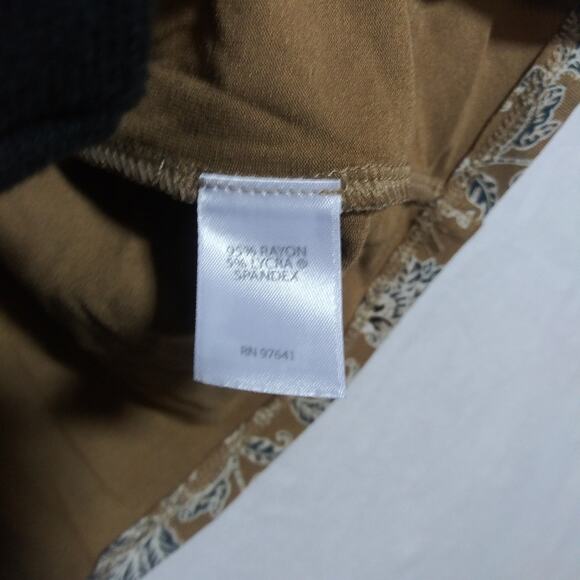 J.Jill Wearever V-neck Ballet-sleeve Top Vicuna Artistic Vine Travel  Size L - Picture 7 of 11